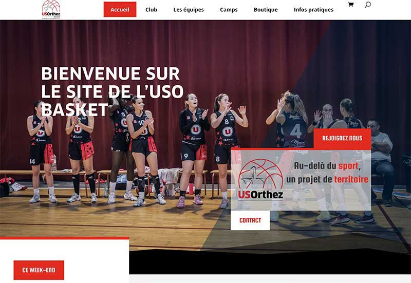 Site et boutique en ligne de l'US Orthez Basket